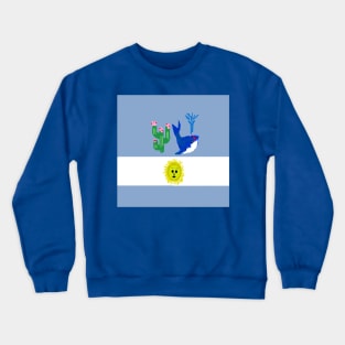 Sporty Argentina Design on Blue Background Crewneck Sweatshirt